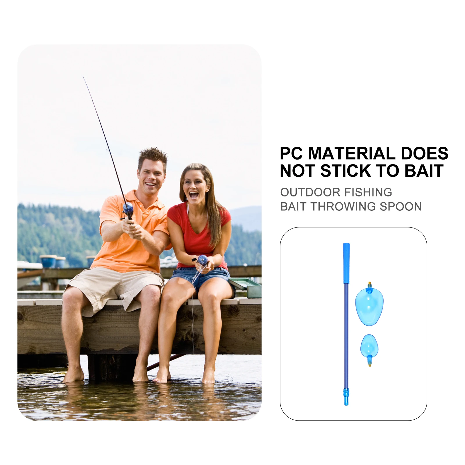 

1 Set Bait Throwing Fishing Tool Feeder Toss Throw Spoon Carbon Telescopic Pole Pc Spoon Head Carp Fishing Gear Lure