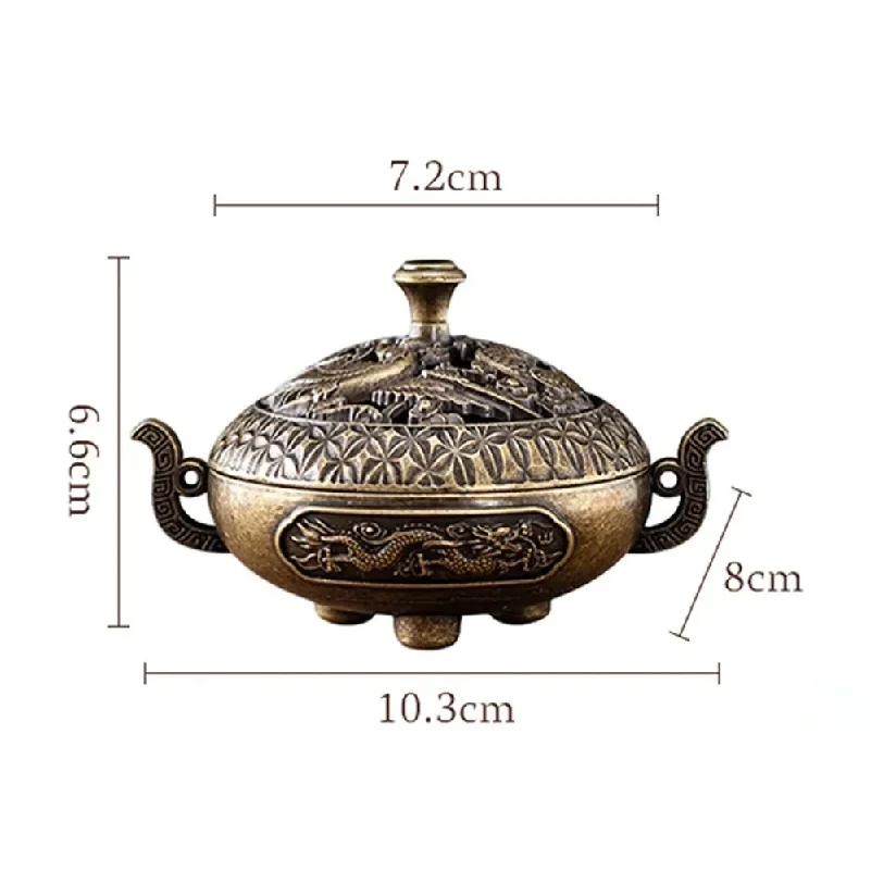 Copper incense burner, Chinese style, light luxury, household indoor pure sandalwood aroma burner, high-grade agarwood incense