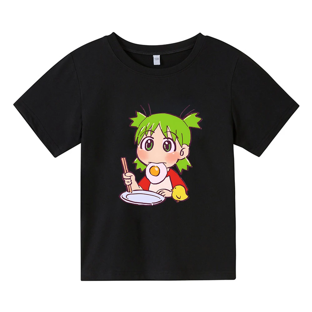 Azumanga Daioh Yotsuba T-shirt Casual Japanese Manga Print Tee-shirt Short Sleeve 100% Cotton Children Tshirts Boys and Girls