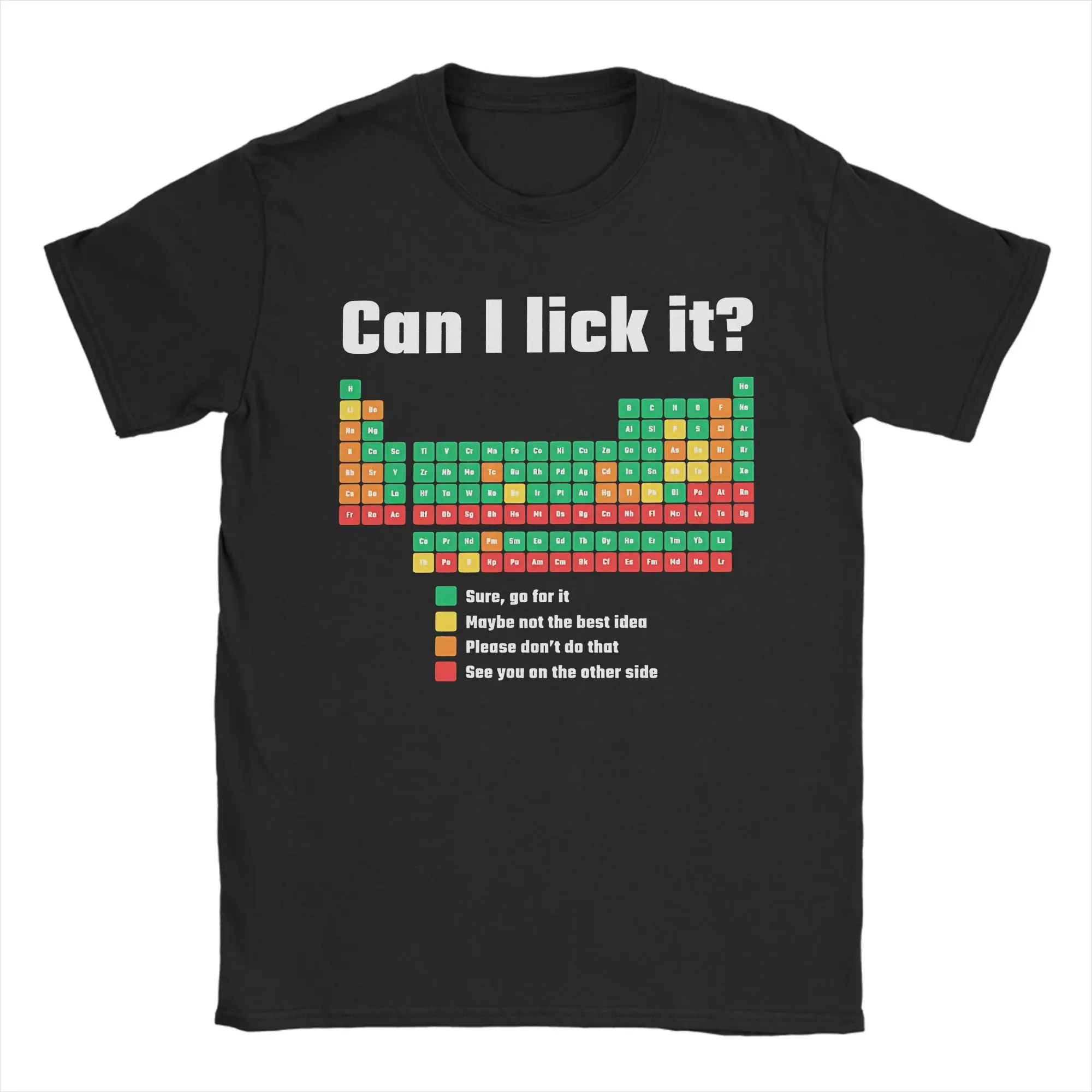 

Эстетическая футболка Can I Lick It с периодической таблицей, мужская футболка из 100% хлопка с короткими рукавами и круглым вырезом, летняя футболка