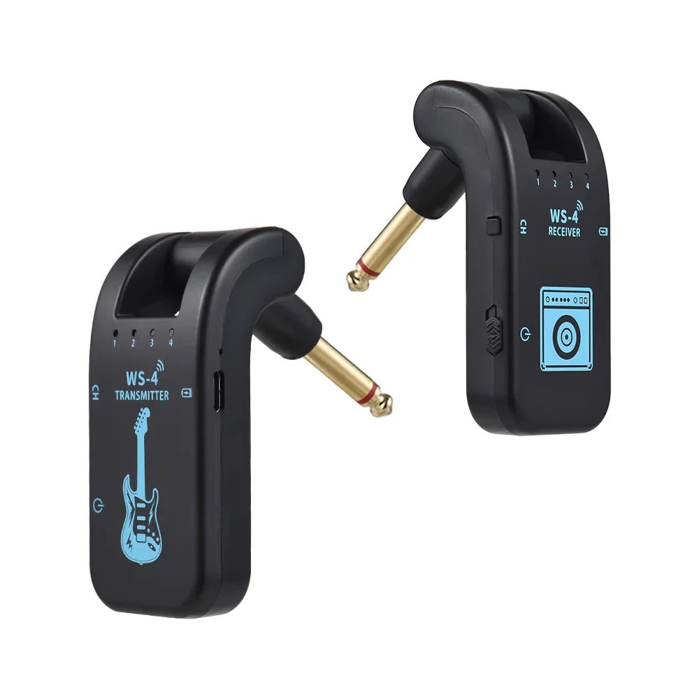 2.4G Wireless Guitar System Guitar Transmitter Receiver Set for Electric Guitar Bass 48K/16bit Real-time Transmission