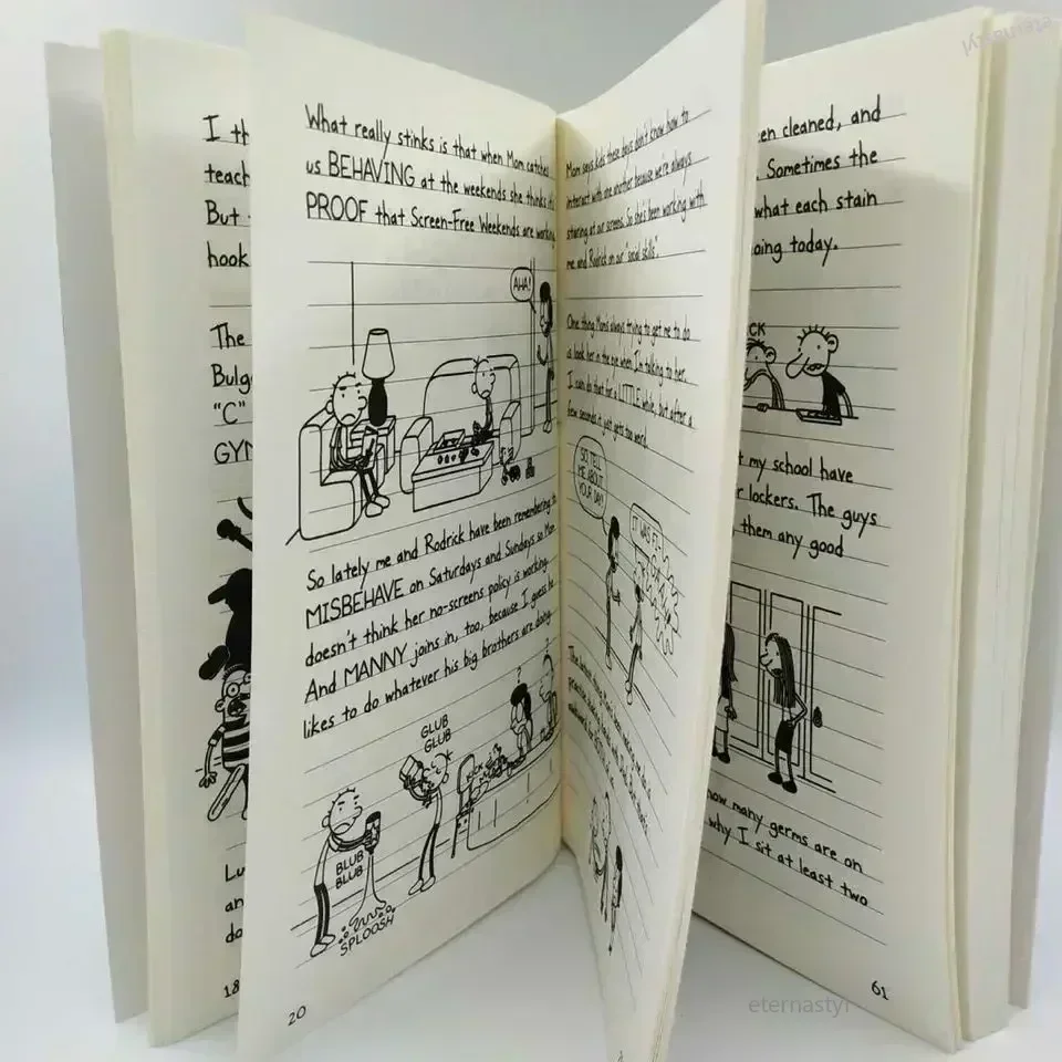 16 Books/Set English Picture Book Diary of A Wimpy Kid Comic Bridge Novel Children Daily Reading Gift Box Packing 6-12 YearsBOOK