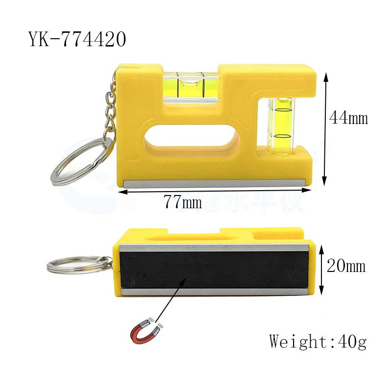 HACCURY Mini Pocket Magnetic Box Level Portable Bubble Level Rule Home Leveling Tool Bidirectional Three-way 1PCS