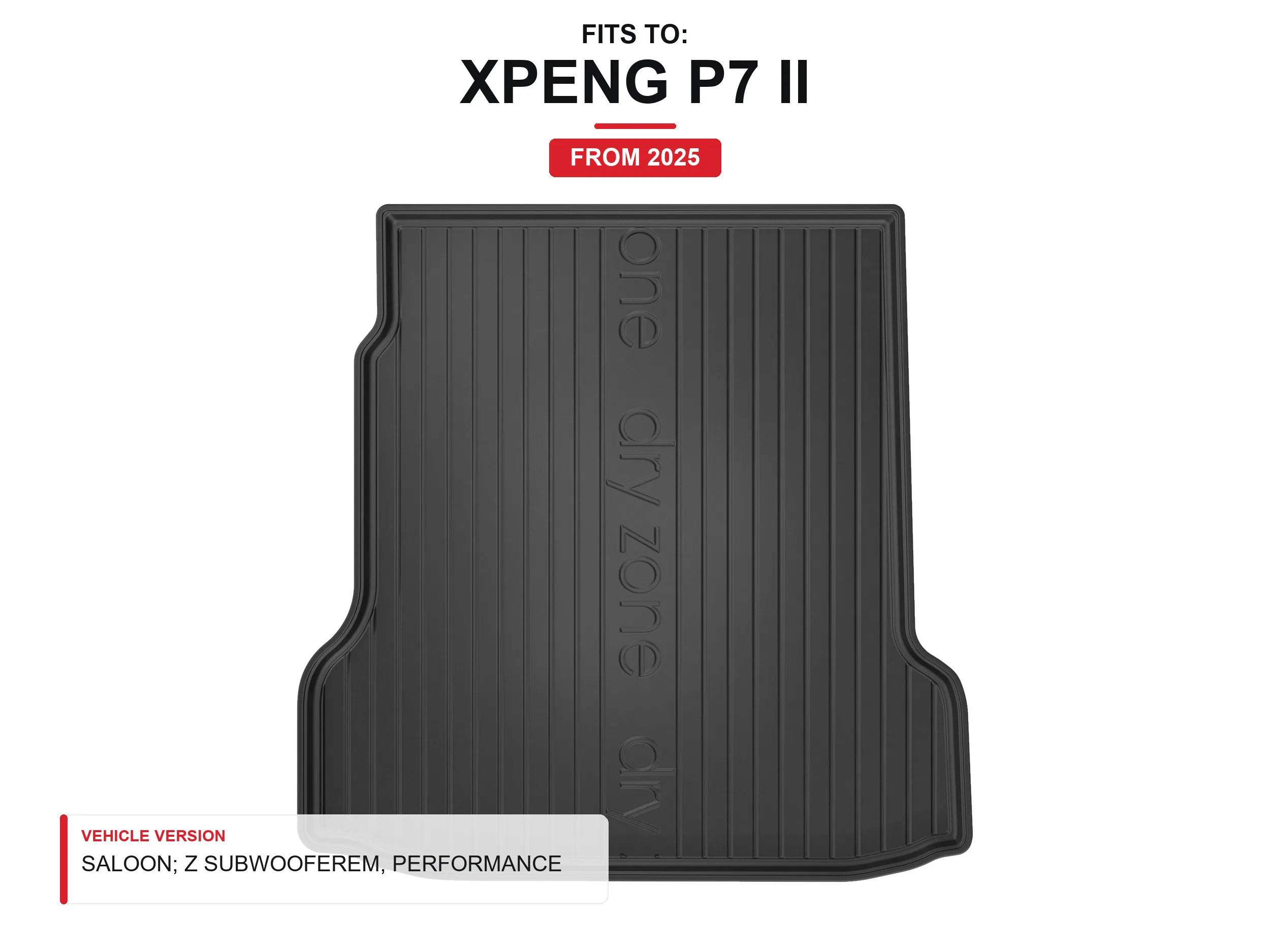 Tpe Dryzone kofferbakmat voor: Xpeng P7 II 2025- Sedan