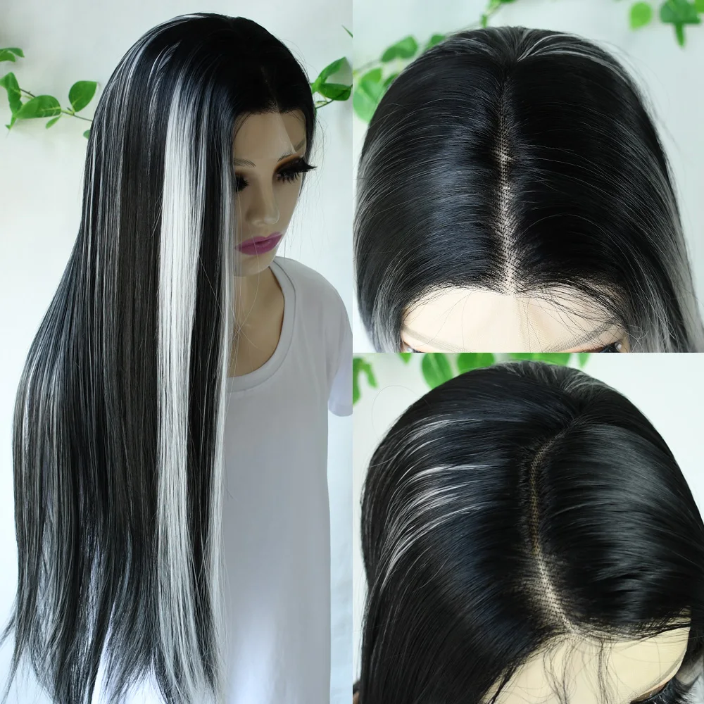 Evidenziare Nero 13x4 Bone Parrucca Anteriore Del Merletto Dritto 30 Pollici Parrucche Frontali Del Merletto Per Le Donne Capelli Brasiliani Glueless Parrucche Sintetiche