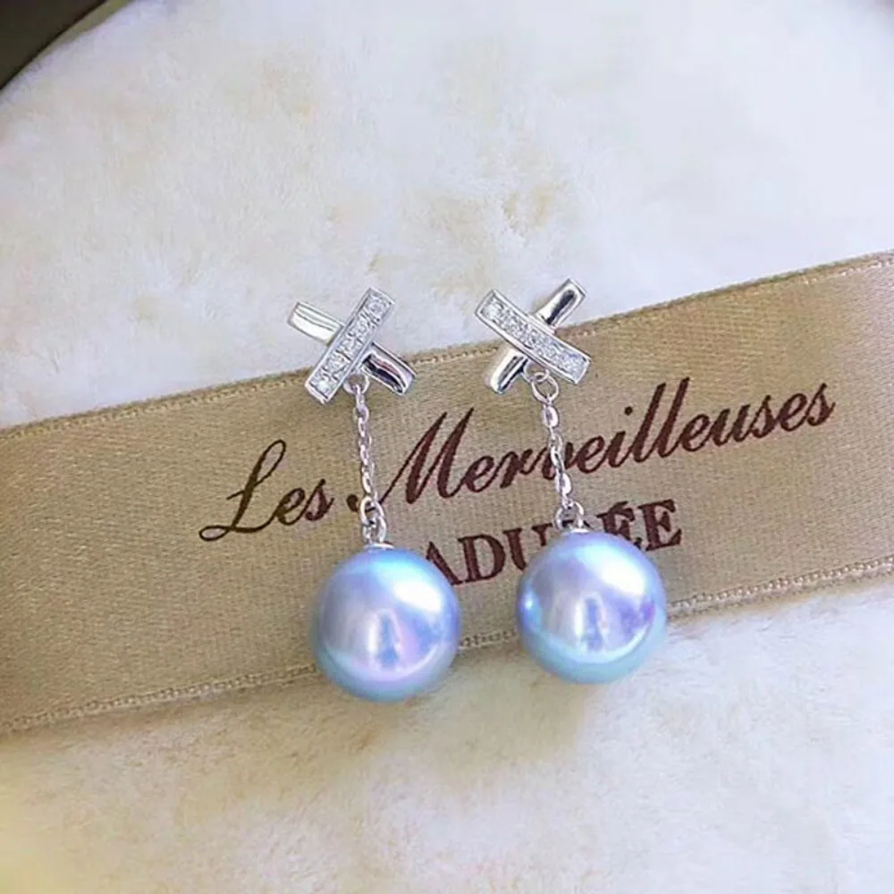 

4 шт., аксессуары для жемчуга своими руками, серьги-гвоздики из серебра 925 пробы, пустой держатель, модный X-образный держатель для жемчужных сережек, с бусинами 8-10 мм