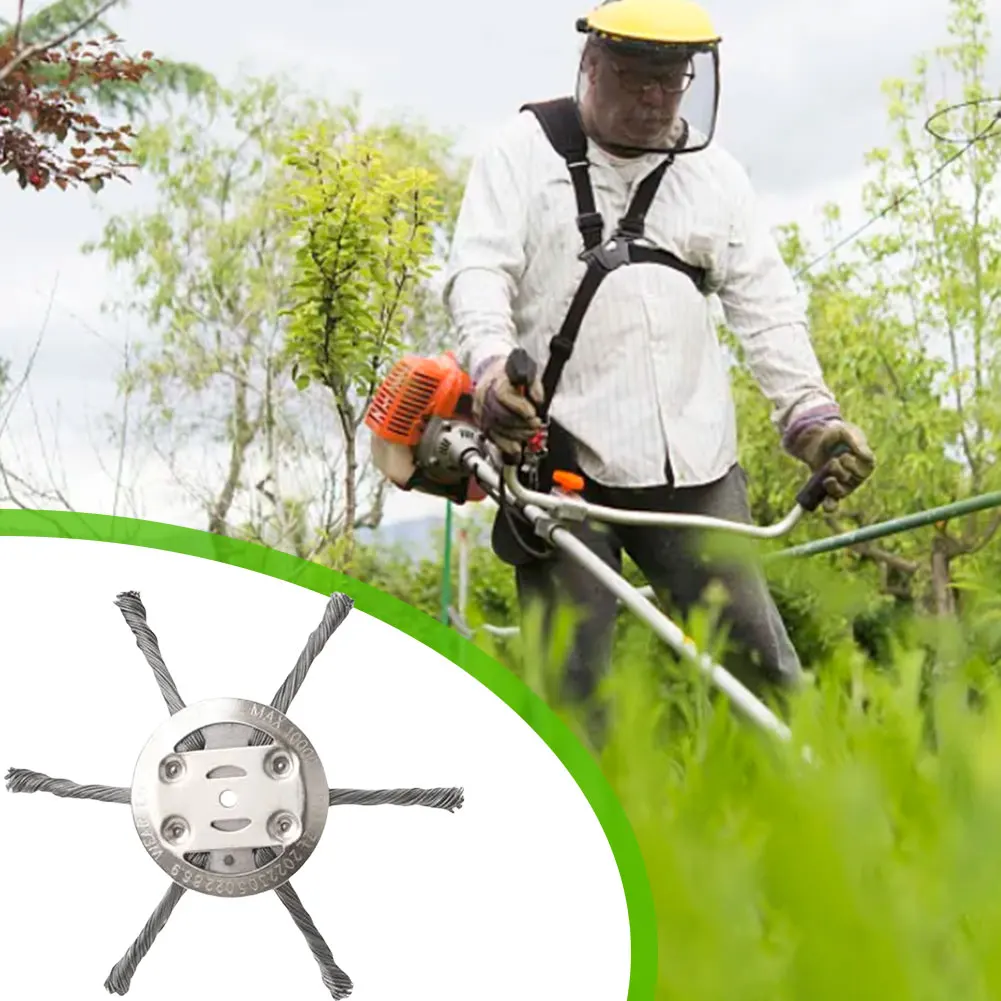 

Steel Wire Wheel Grass Trimmer Head Universal Weed Brush Head Gardening Brushcutter Head Lawnmover Power Tool Accessories