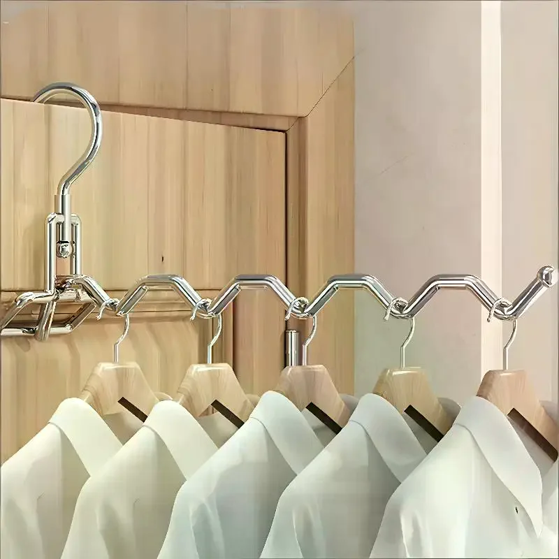 1Pcs Portable Clothes Drying Rack Foldable Clothes Hanger Travel Hotel Wardrobe Drawer Door Mounted Punch-free Cloth Drying Rack view 3