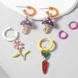 New Personalized 6Piece/set Flower Mushroom Dangle Earring