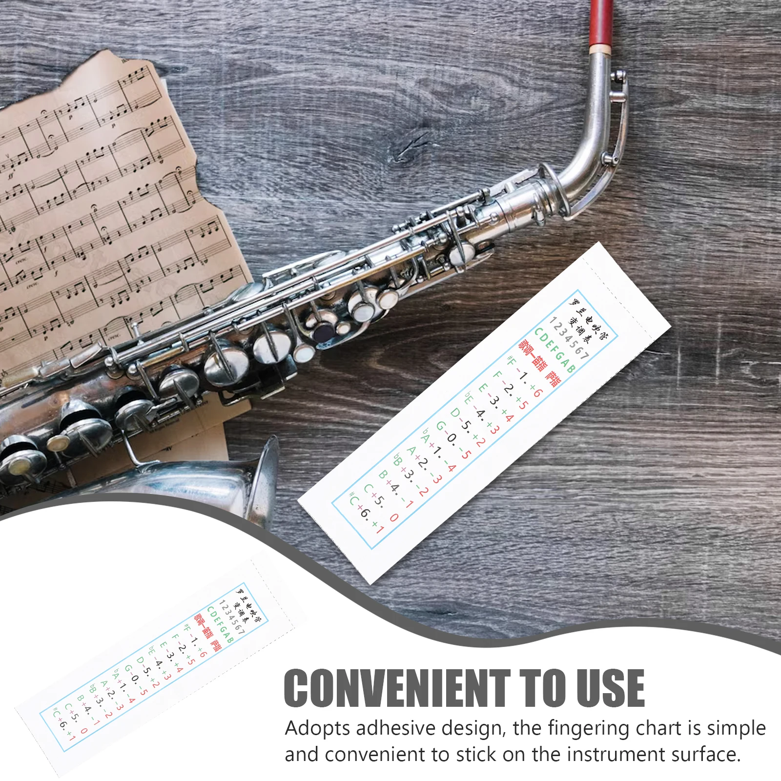 

Hair Tube Transfer Meter Alto Saxophone Practice Accessories Flute Stickers Finger Chart