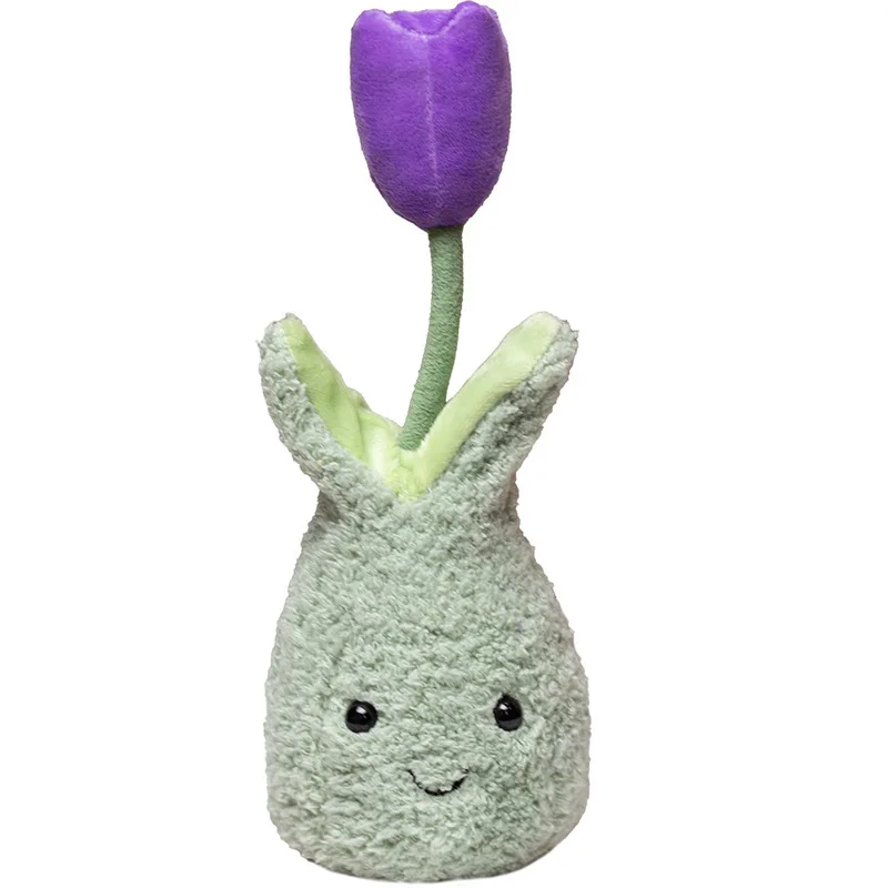 2026 Cute Tulip Doll Cartoon Flowers Plants Warm Healing Series Plush Toy Doll Festival Heartwarming Gift Home Decor