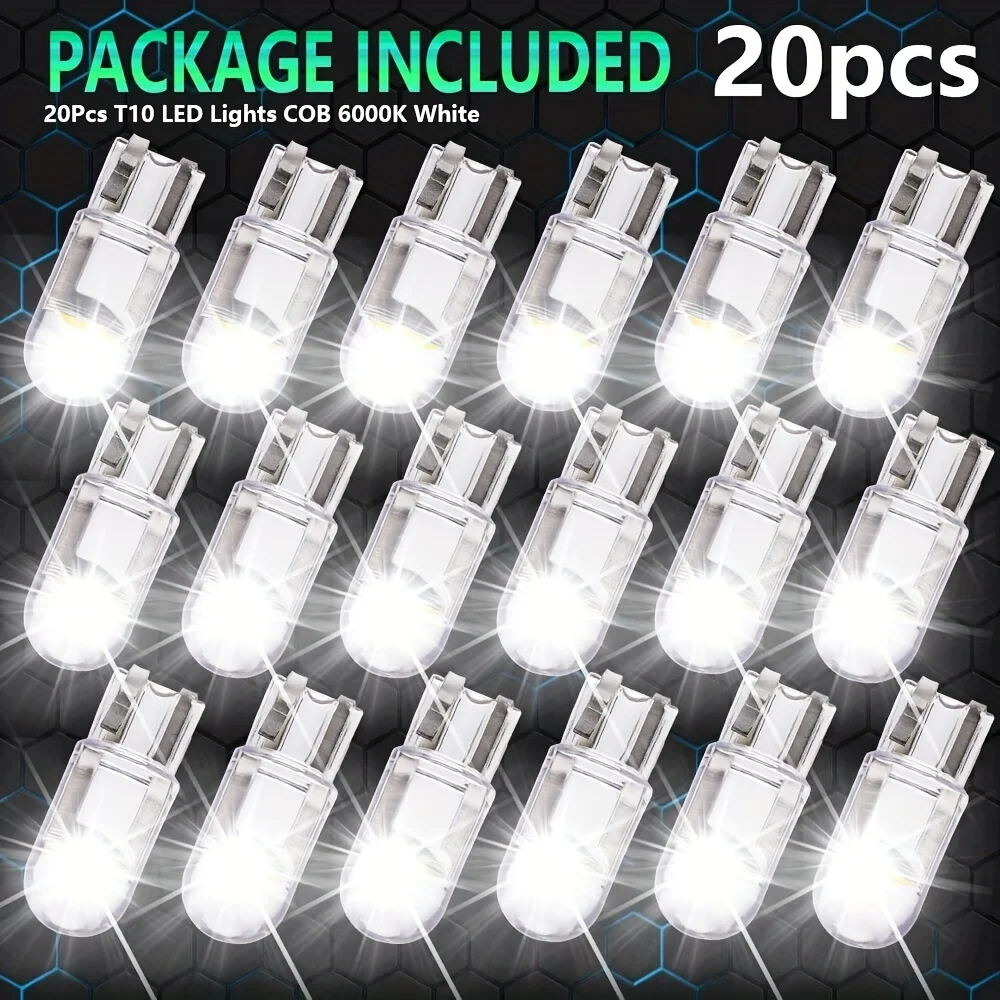 

20X LED Bulbs White, Super Bright 194 168 T10 W5W 2825 LED Light Bulbs 6000K 3030 Chips LED Replacement Bulbs for interior Light