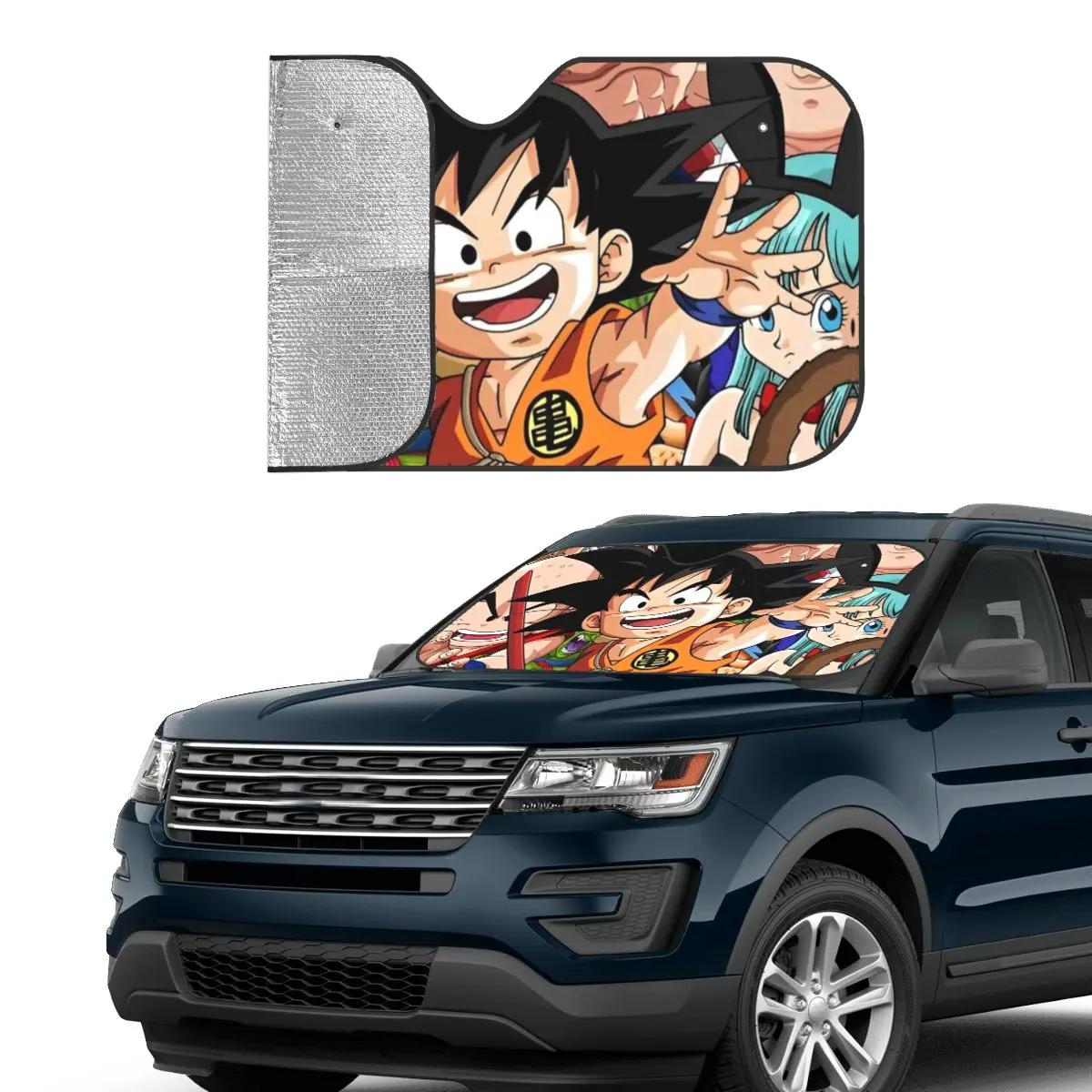 Dragon Ball Z Anime Windshield Sunshade DBZ Goku Universal Car Front Window Visor 76x140cm Car Sunshade Car-covers