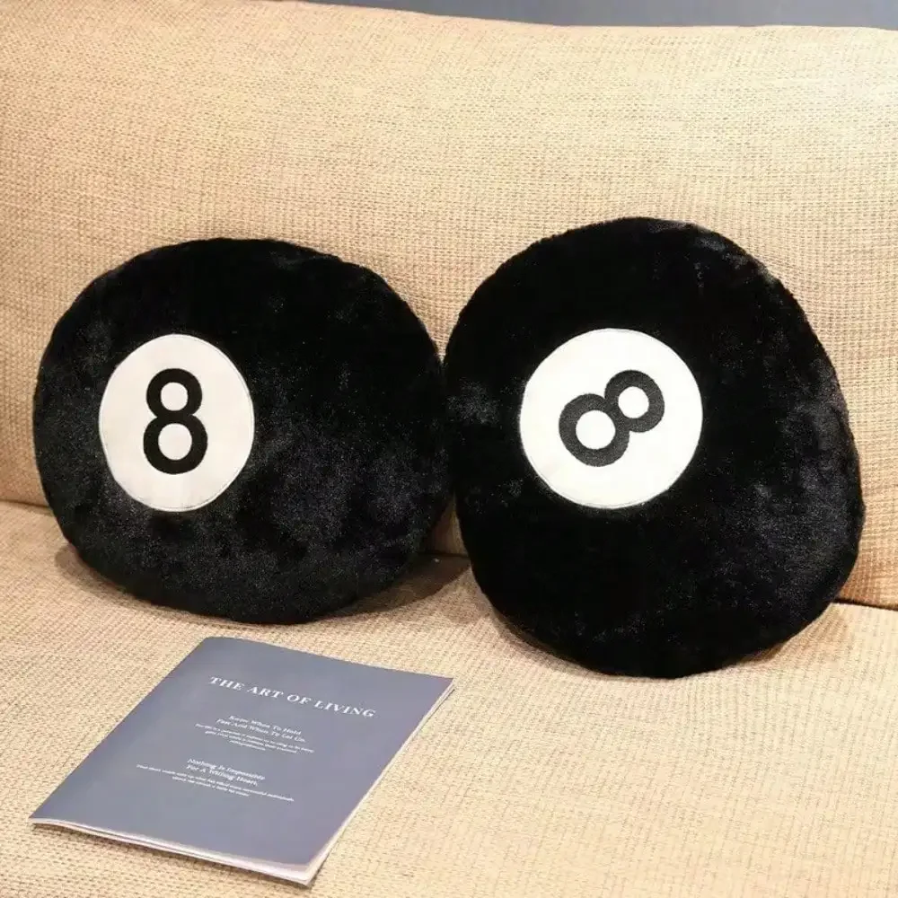 1pc Decorative Billiard 8 Ball Pillow Soft Plush Throw Cushion For Home Pool Table