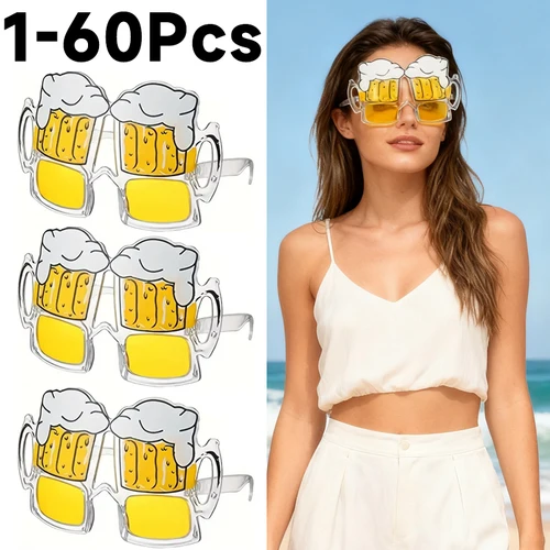 1-60 Uds. Gafas con forma de taza de cerveza, decoración de fiesta, gafas de sol novedosas, accesorios para fotos para suministros para fiesta de graduación, recuerdos de Fiesta EN LA Piscina en la playa
