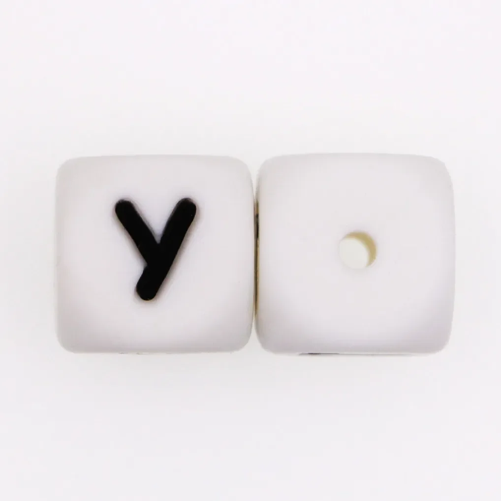 LOFCA 10 Stück 12-mm-Silikonbuchstabenperlen, DIY-Schmuckzubehör zum Basteln von Armbändern, englische Alphabetperlen, BPA-frei, lebensmittelecht.