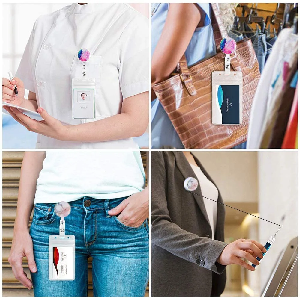 Imagem -03 - Rotatable id Name Badge Reel para Médicos e Enfermeiros Work Card Holder Acessórios Medical Workers Pass Staff And Employees Card Clip 1pc