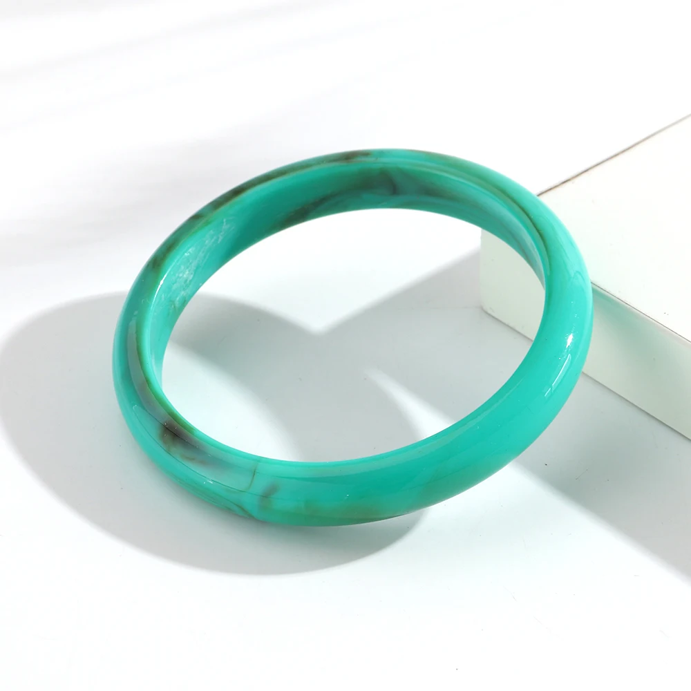 Women's Colorful Thin Round Acrylic Bangles, Boho Style