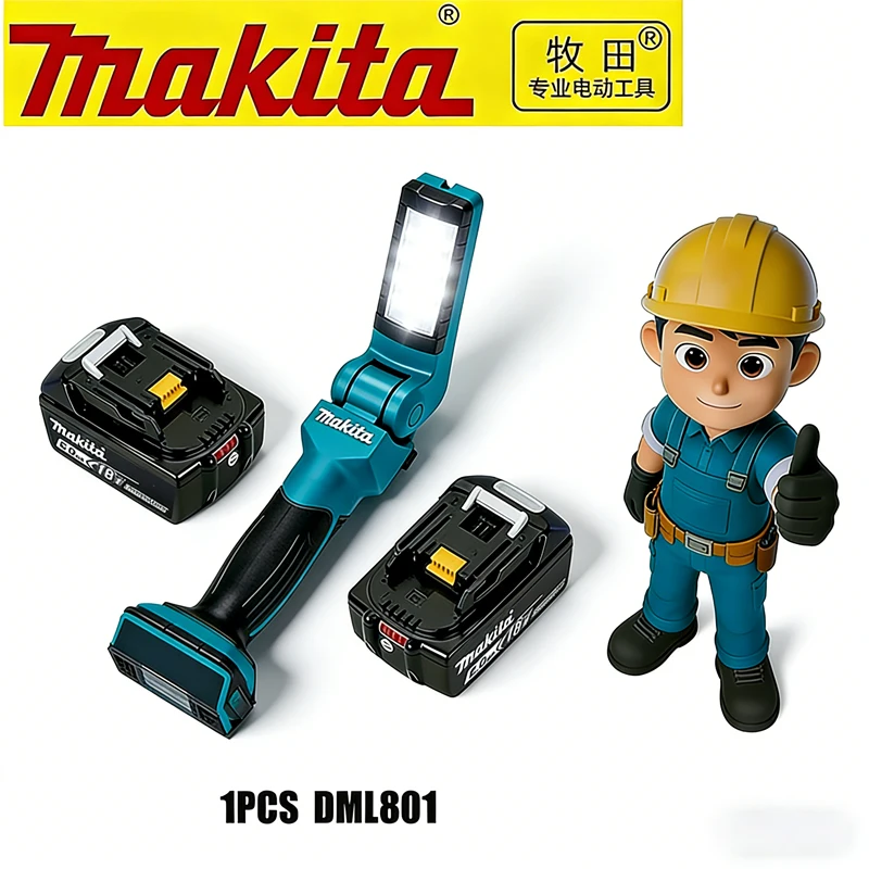 

Battery Lithium Power Tools 240LM Work Light Outdoor Camping Cordless High Power Lighting Power DML801 LXT LED Flashlight 18V