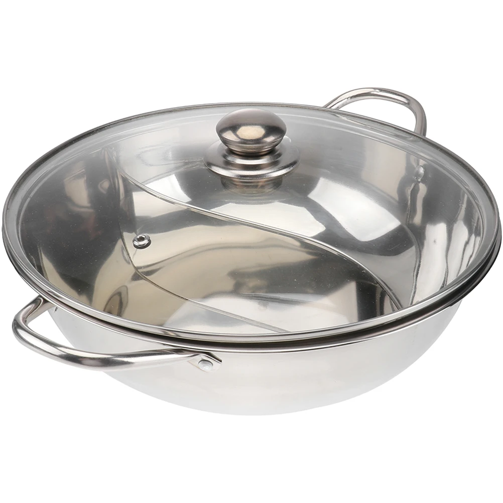 الفولاذ المقاوم للصدأ نكهة اثنين إناء/ قدر مقسمة طباخ الساخن واقية مقبض الأسرة المطبخ متعددة الأغراض المخزون التعريفي الغاز الهالوجين