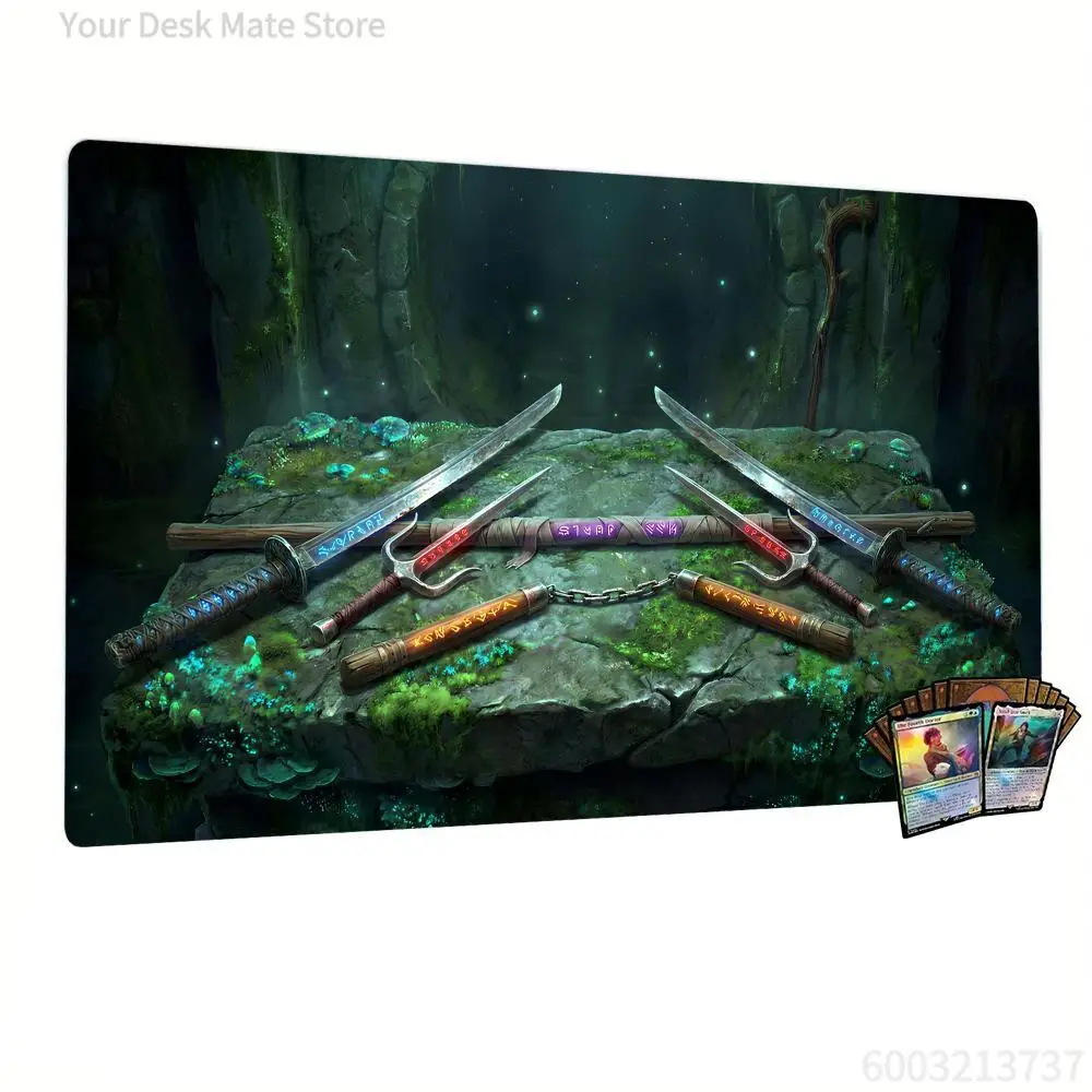 Eastern Fantasy Sword Magic Party Game Mat Durable Rubber for MTG&TCG Games 35X60cm Mouse Pad Offices Desk Mats Friendly Design