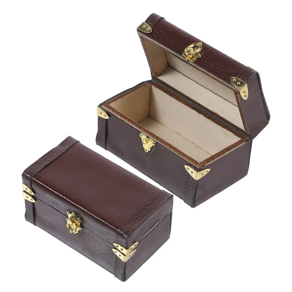 

2Pcs Miniature Vintage Suitcase 1 12 Scale Travel Trunk Collector Home Decoration Mini Luggage Case Dollhouse Accessories