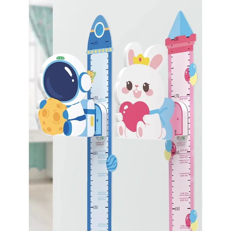 Children's magnetic sticker measuring instrument with a removable ruler that does not damage wallpaper or wall stickers