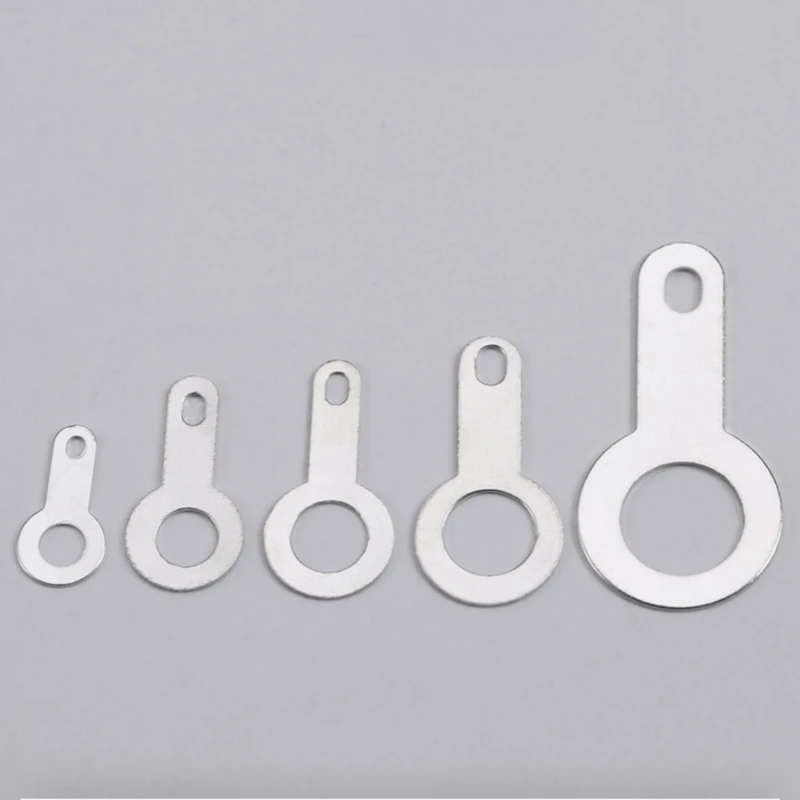 Silver-Plated Copper Solder Lug Ring Terminal M2.2 M2.7 M3.2 M4.2 M5.2- M8.2 Flat Washer Wire Connector for Electrical Welding