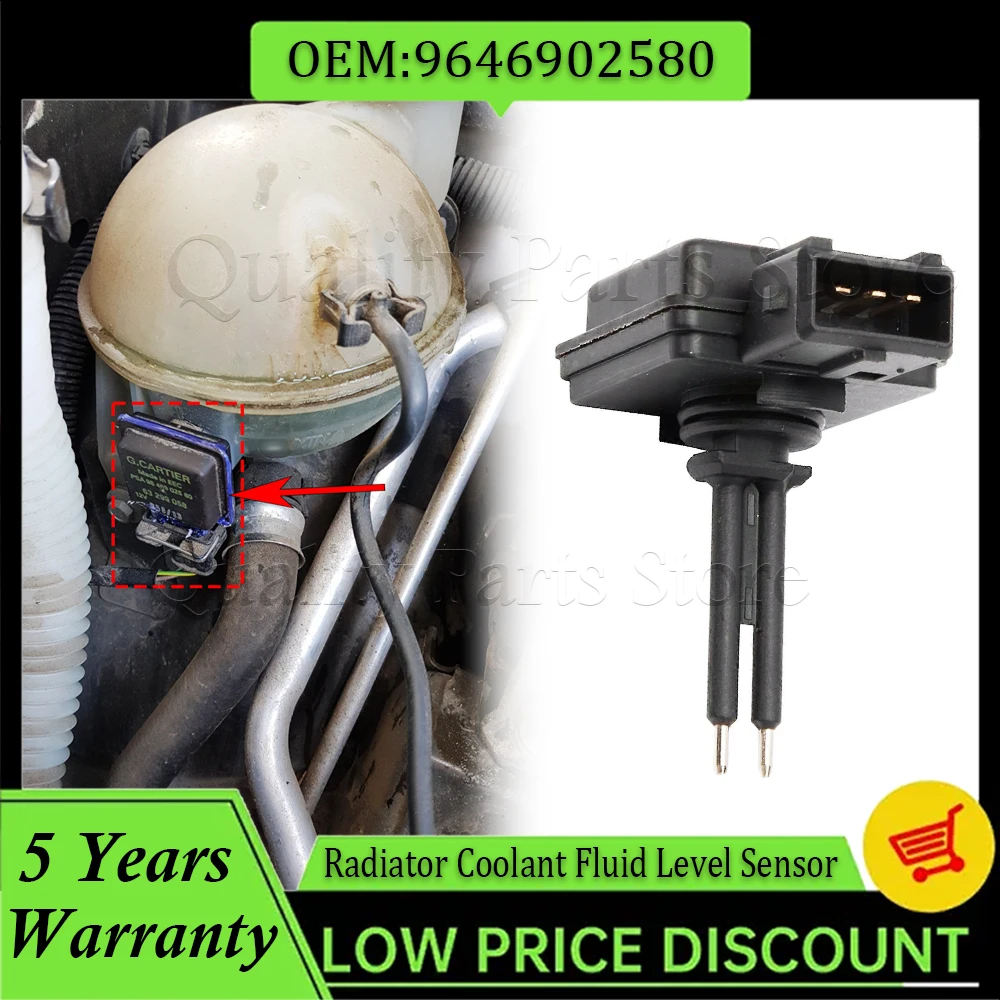 

1306.C0 1306.F0 Датчик уровня охлаждающей жидкости радиатора для Peugeot 206 307 Partner Citroen C4 C8 Berlingo Jumpy 9646902580 6329905