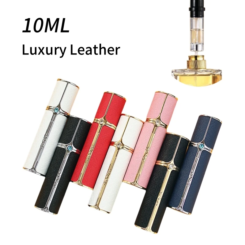 10ml Luxury Portable Mini Travel High-end Leather Perfume Bottle Bottom-fill Bottle Straight Charge Small Perfume Atomizer