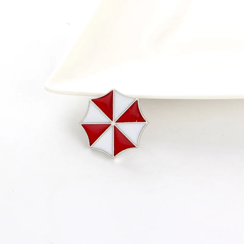 Umbrella Corperation Badge Metal Enamel Symbol Pin Brooch for Women Men Clothes Collar Trendy Fashion Insignia Wholesale