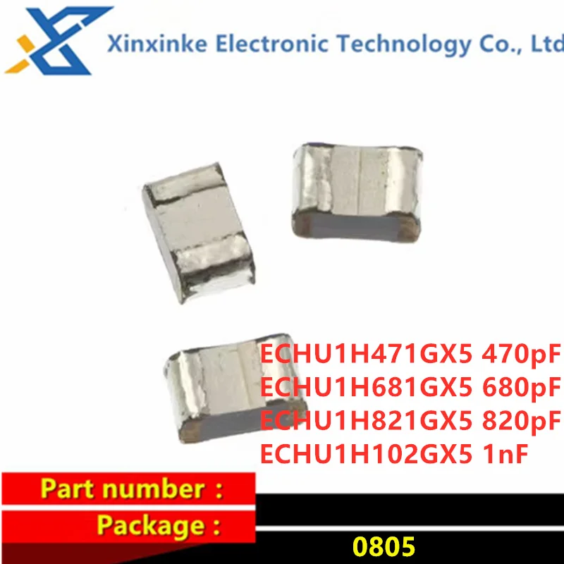 20PCS ECHU1H471GX5 ECHU1H561/681/821GX5 ECHU1H102GX5 1nF 0805 50V 2% 470pF 560pF 680pF 820pF Thin Film CBB Polyester Capacitance