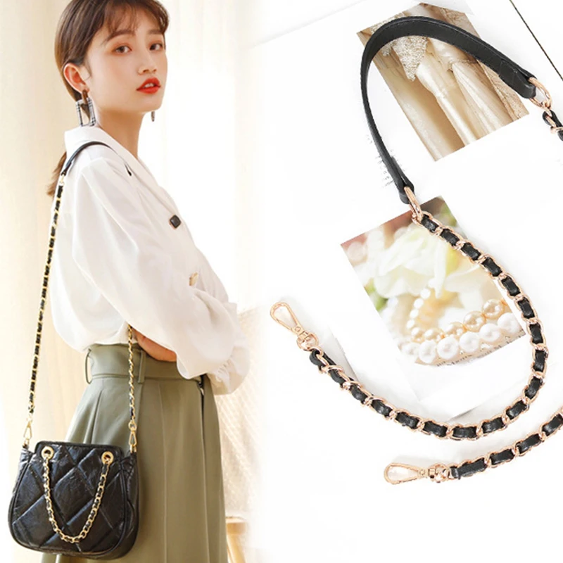 100/120cm Leather Bag Chain Strap For Bag Accessories Female Shoulder Strap Handbags Metal Chain Smooth Exquisite Correa Bolso