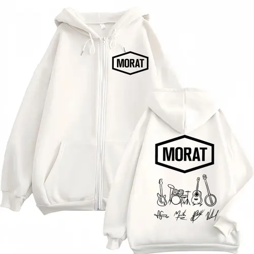 Imagen 2 del producto Morat Colombia Band Merch cremallera sudaderas con capucha hombres mujeres ropa moda Rock Zip Up sudaderas alta calidad polar suéteres sueltos
