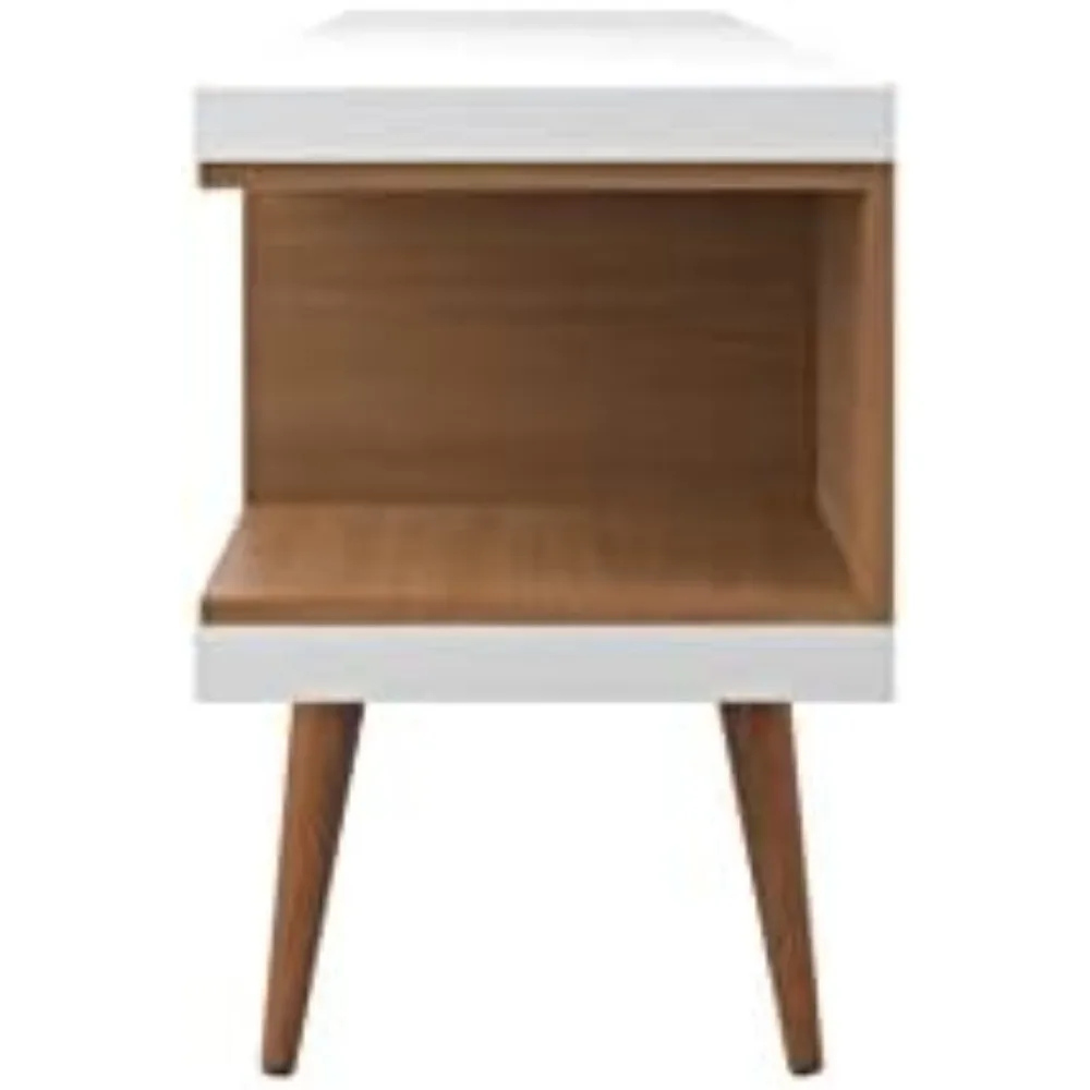 Soporte de madera para TV de hasta 65 ", color blanco/crema de arce