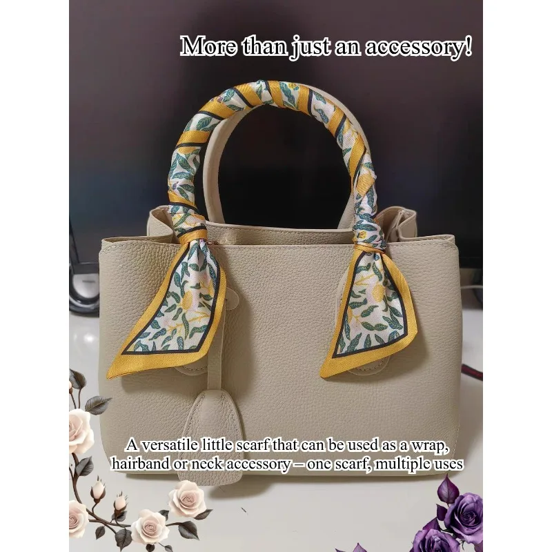 A small scarf is all you need to effortlessly style your hair, tie a bag strap, or create a neckerchief or headband look