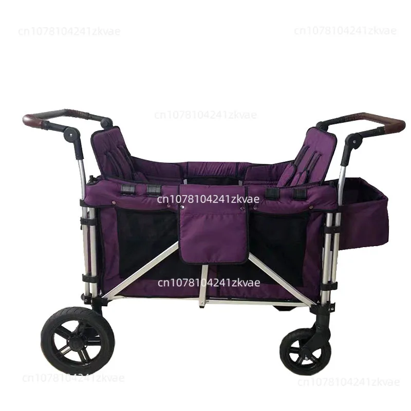 Multi function twin double baby stroller Aluminium 4 seater twin baby kids wagon