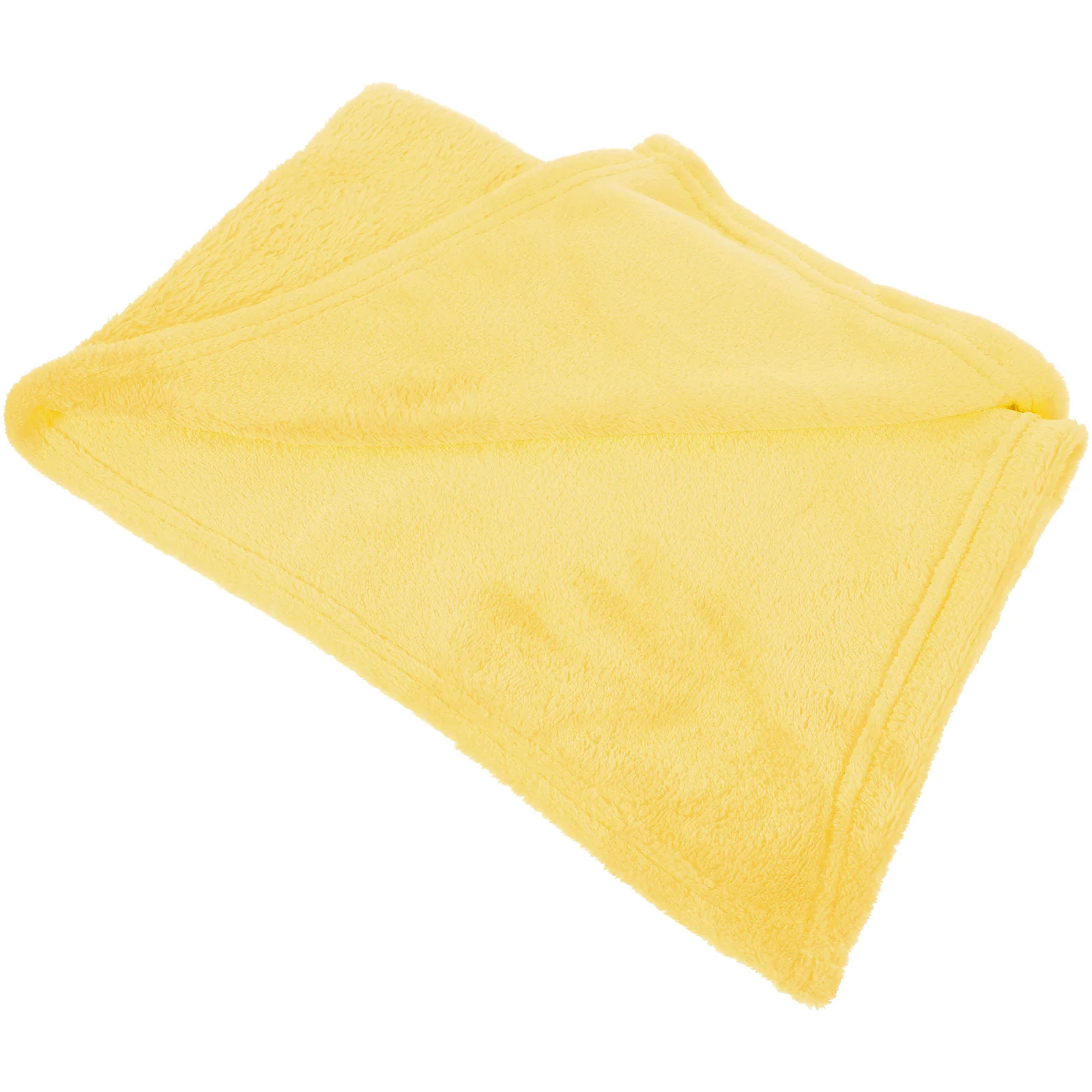 Preciosa manta de lana de franela para mascotas, acogedora, cálida, cómoda, Color sólido, amarillo, costuras de aguja altamente elaboradas