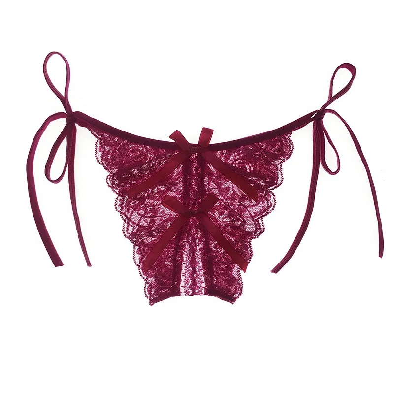 T Panties Female Underwear Lace Seamless Thongs Women\'s Pants Sexy Pearl Erotic Women Crotchless
