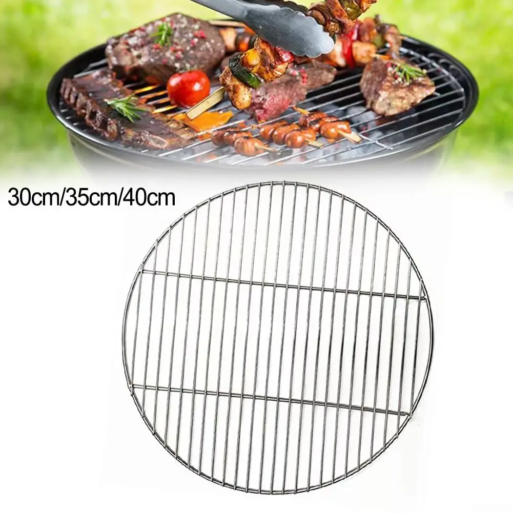 Round Stainless Steel Grill Grate, Circular Wire Mesh BBQ Cooking Grid, Multi-Purpose Cooling Rack for Charcoal Grill