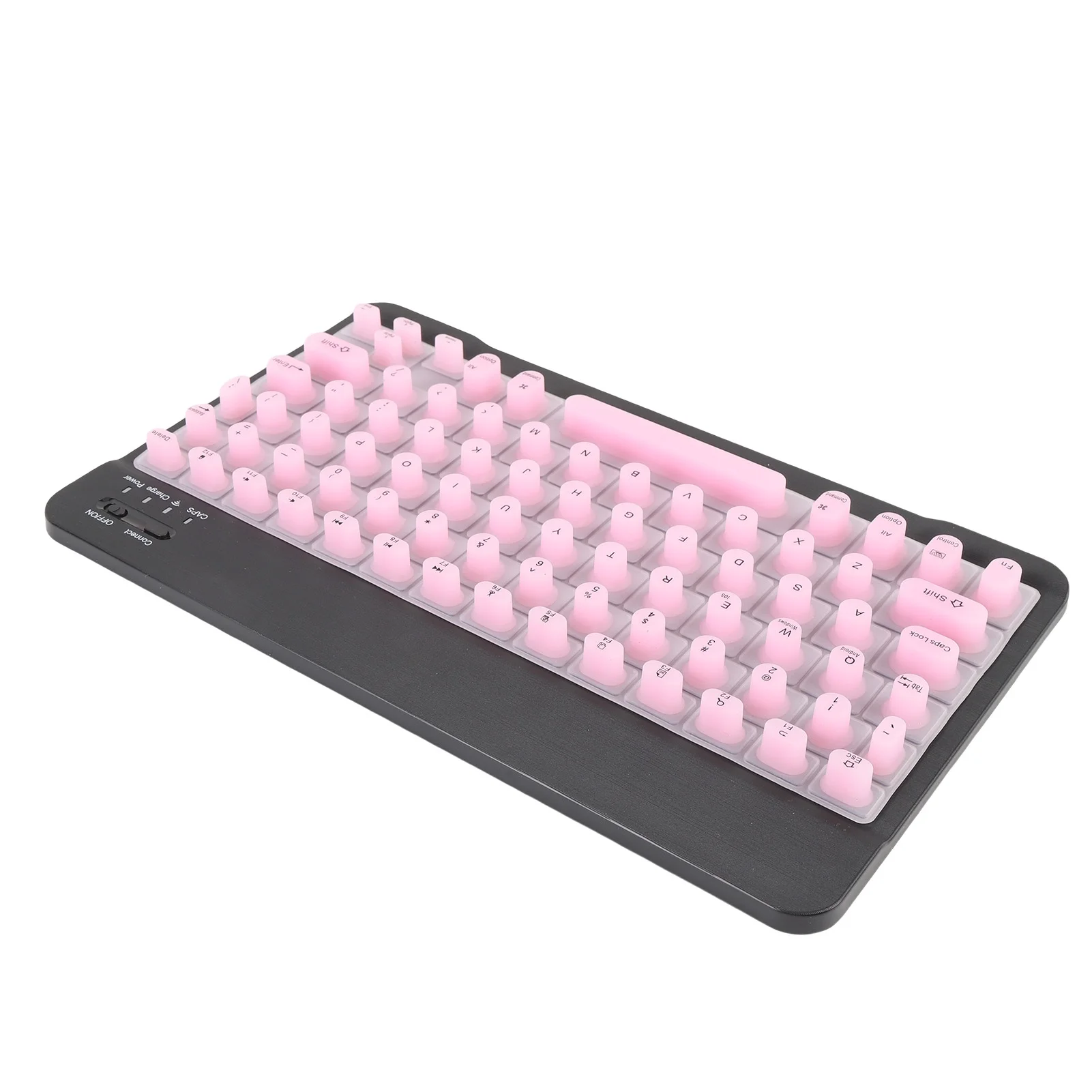 Wireless Bluetooth Keyboard with Silicone Raised Protective Cover Slim Quiet Keyboard for Long Nail Women