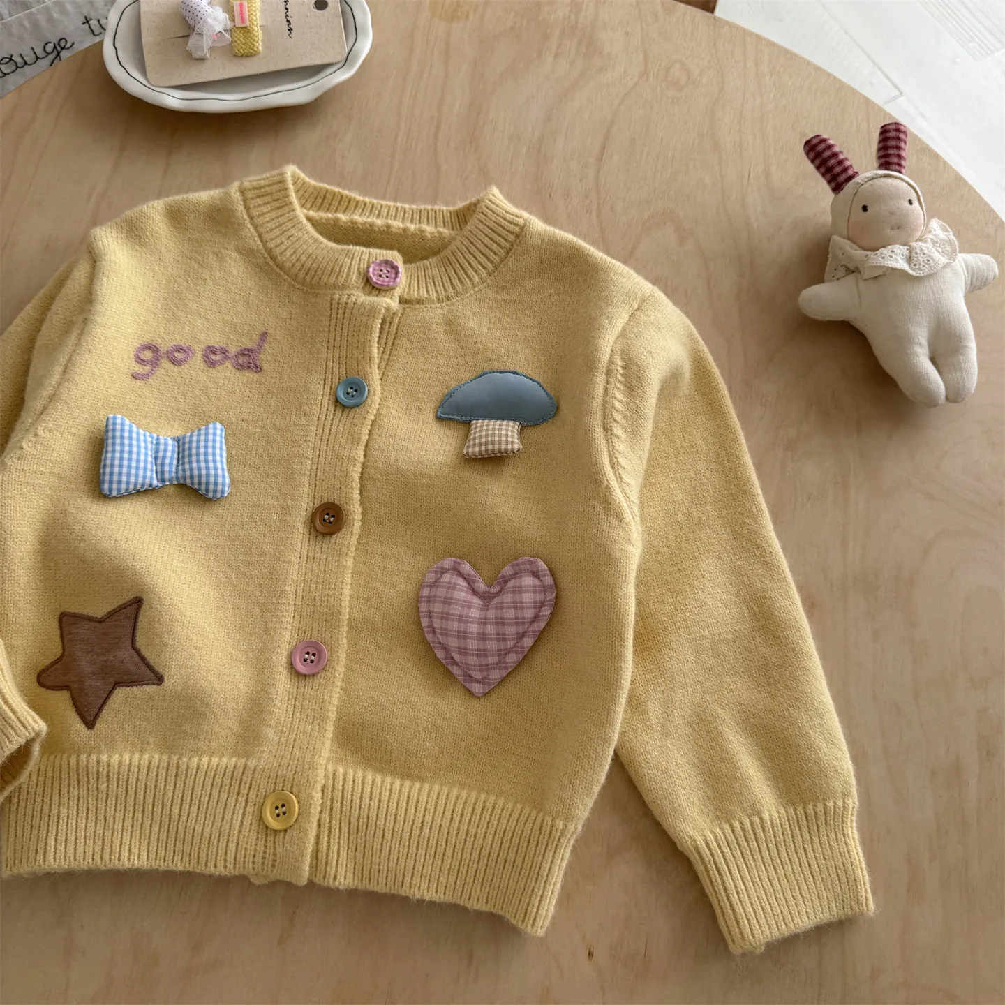 Kids Nice Sweet Sweater Fall Baby Top Girls Anti Static Knit Cardigan Fall Winter Jacket Childrens Wear