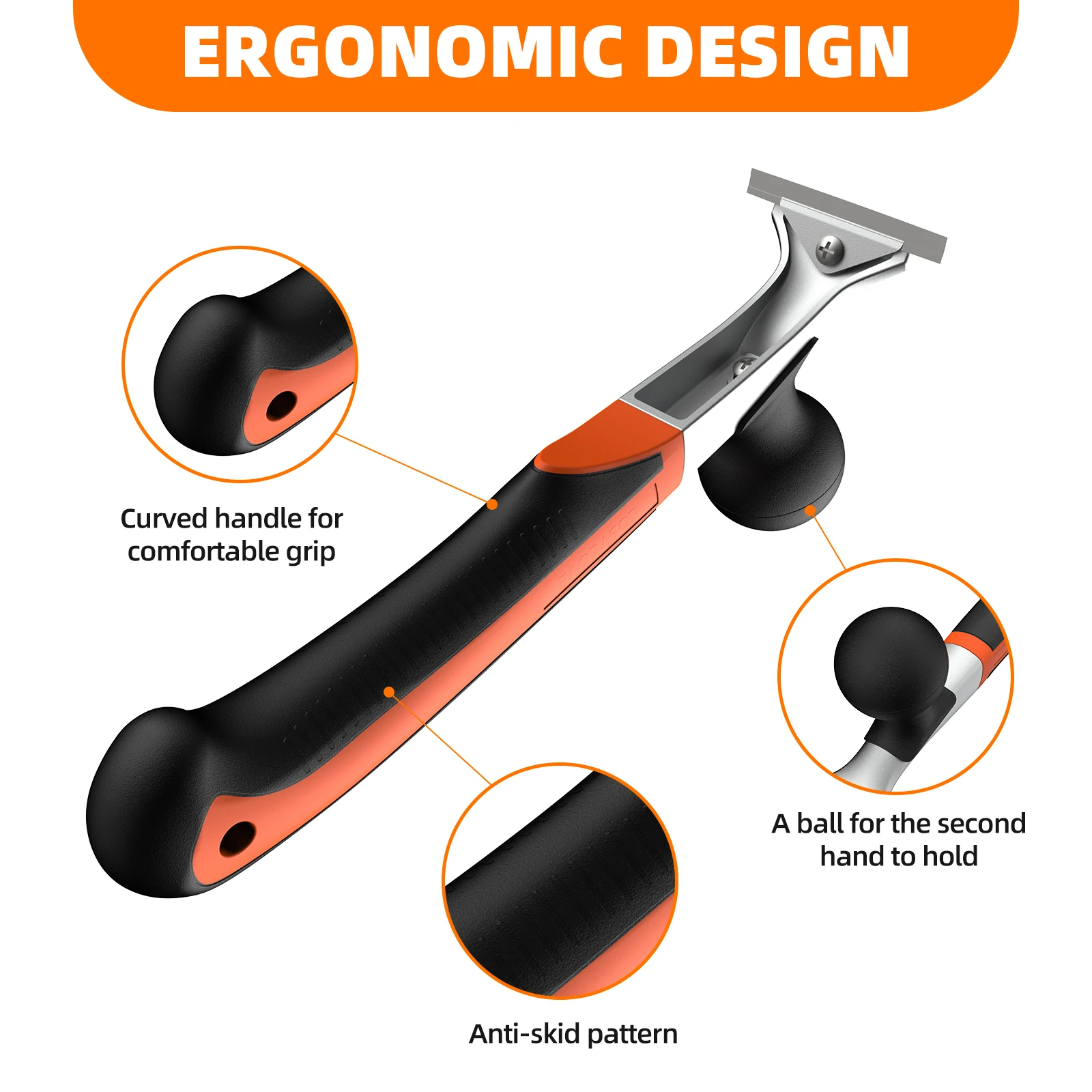 Viladepot Scraper Tool Premium Ergonomic Carbide Scraper for Removing Varnish Glue Rust Paint Resin Dry Glaze Stains Putty