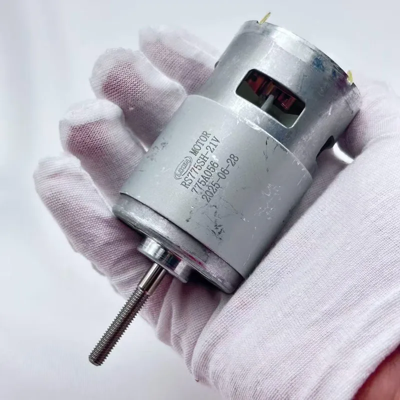 Motor de doble rodamiento Rs775 de 21V, cortacésped eléctrico, Motor de alambre de cobre, Motor eléctrico de CC de alta potencia