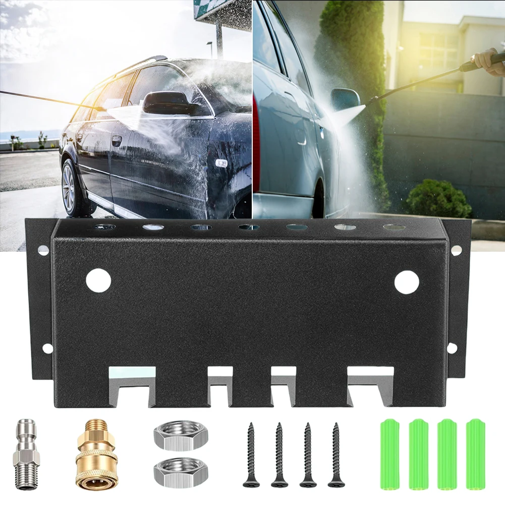 

Pressure Washer Tip Holder Nozzle Tip and Wand Extension Storage Rack Fit 1/4 Quick Connector Wall Mounted 7 Holes Storage Rack