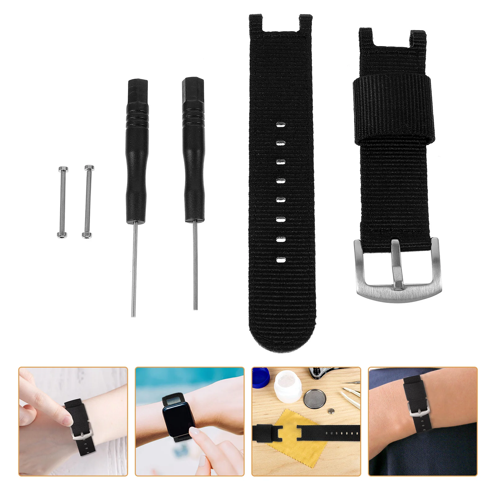 

22Mm Nylon Watchband for Outdoor Sports Breathable Lightweight Strong Compression Molding Adjustable Size Wristband for Smart