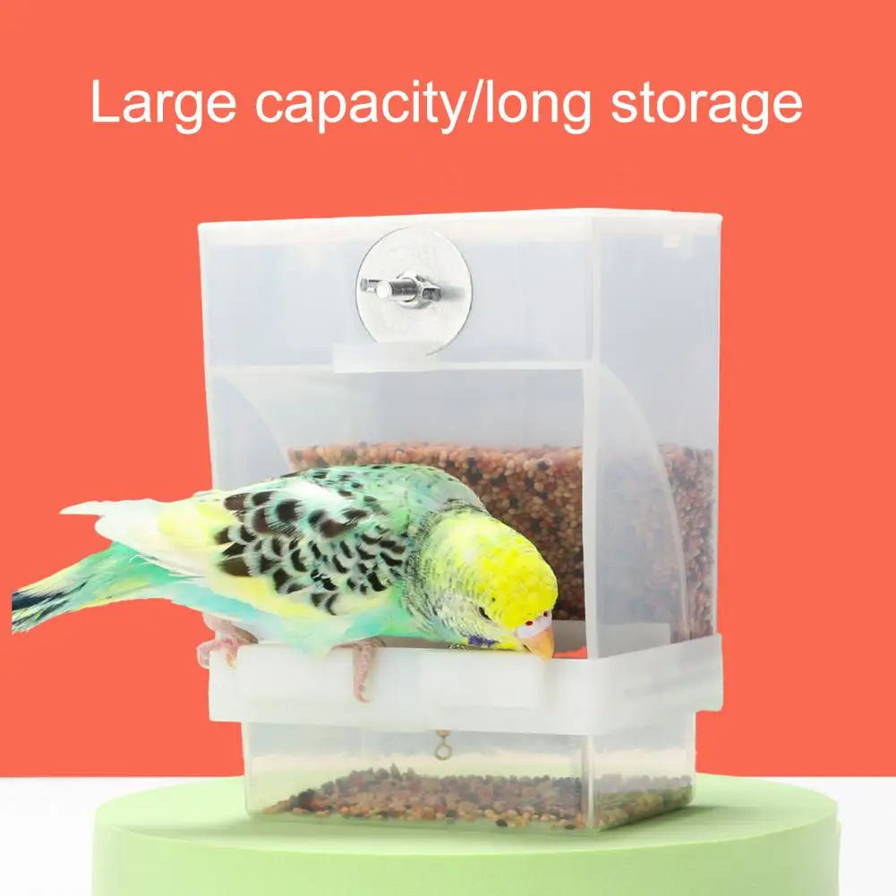 Automatic Bird Feeder with Large Capacity No Mess Anti-Splash Feeder for Parrot Small Birds Food Container Cage Accessories