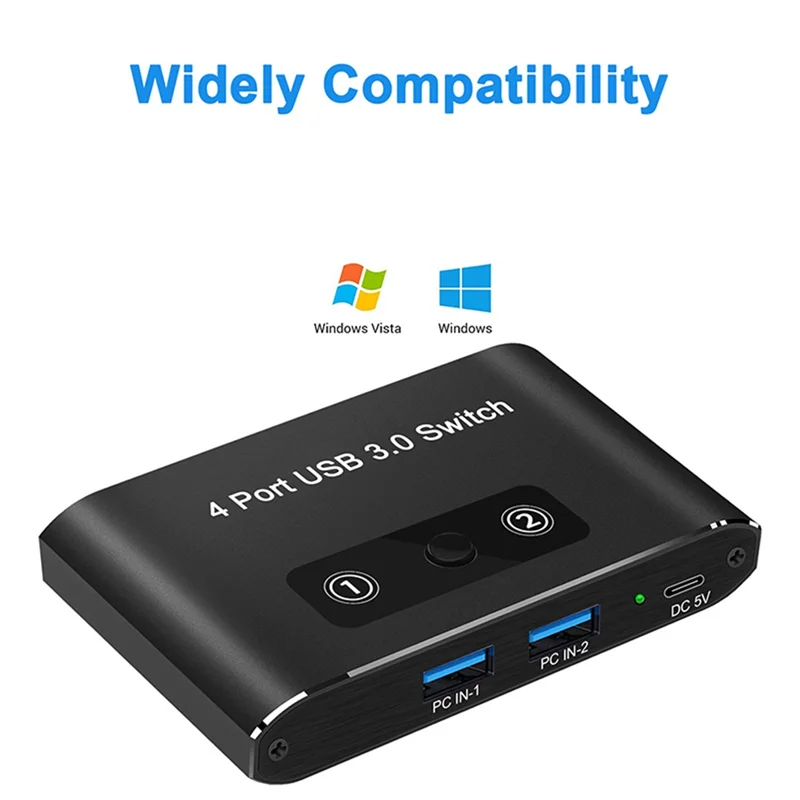 QWE-4 Port USB 3.0 Switcher 2 In 4 Out KVM Switch USB Switch KVM Switcher Printer Sharer untuk Keyboard Komputer