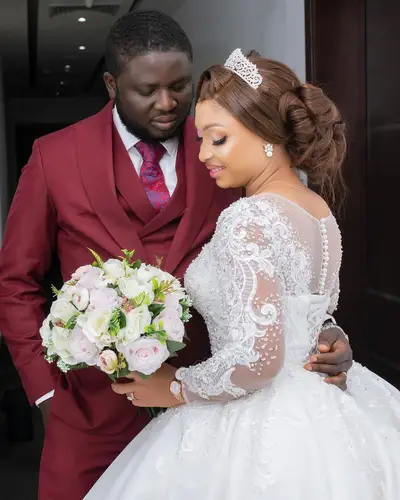 Imagen 2 del producto Vestido de novia africano personalizado para mujer, vestido de novia elegante de manga larga, hermosos vestidos de encaje