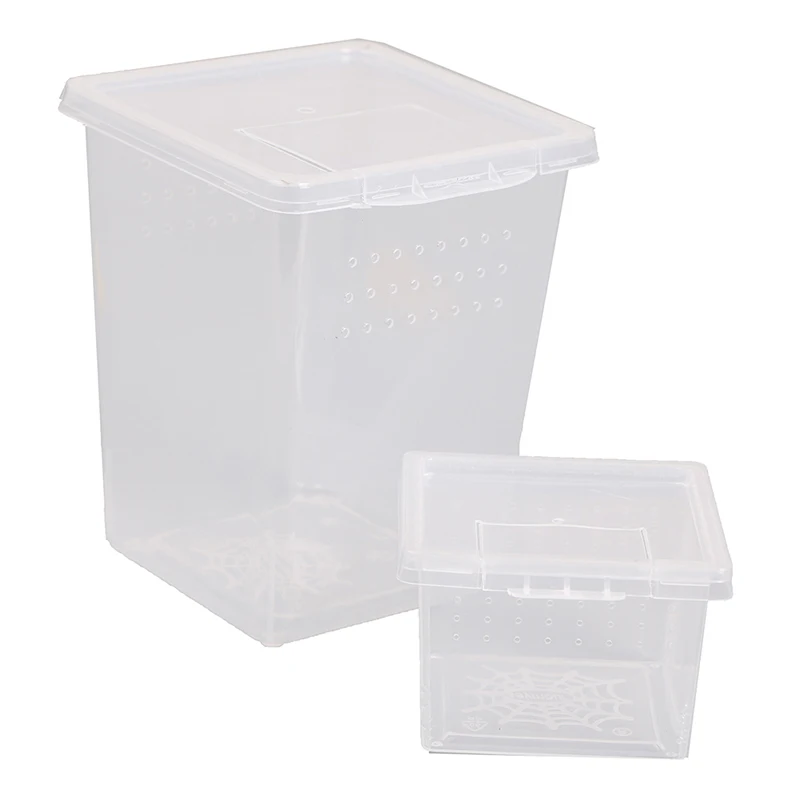 1 Pcs Plastic Insect Habitat Feeding Acrylic Boxes Jailbreak Proof Small Hatchling Spider Insect Birding Feeding Boxes